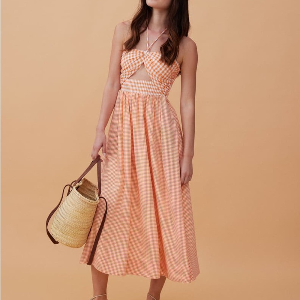 Love Bonito Orange Gingham Maxi Dress